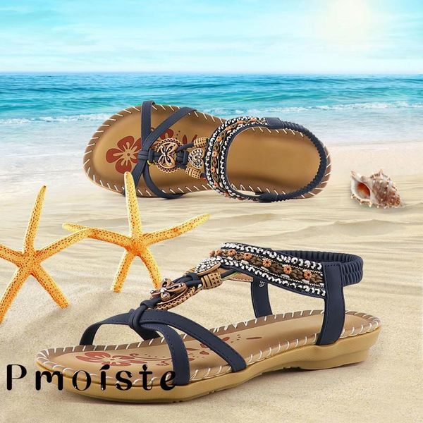 

sandals summer beach shoes women flowers printed ladies soft fashion platform string bead wedges 2021, Black