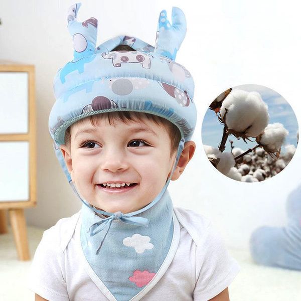 

anti-collision baby toddler cap kids head protect hat soft breathable children safety helmet adjustable security protection caps & hats, Yellow