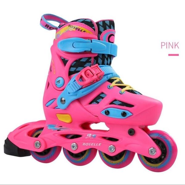 

skates children three changes double roller pink safety beginner girl inline &