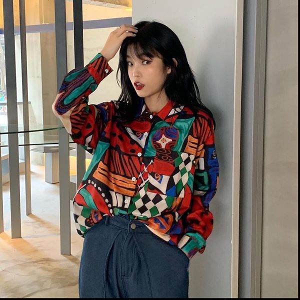

ay2596 spring summer autumn fashion womens blouses casual work overshirt ol button up shirt vintage, White