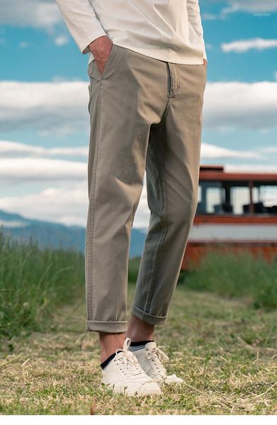 

men's pants 3540 autumn and winter mountain embroidery casual light business trousers straight loose solid color, Black