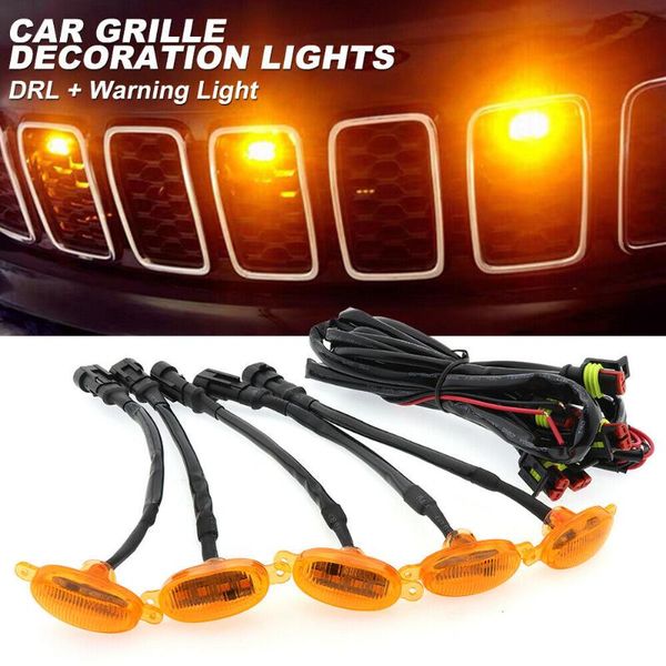 

grille drl running lights pickup trucks yellow 20 smd 5730 chips 5pcs dc 12-24v led emergency