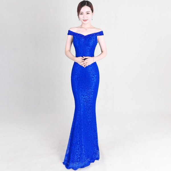 

luxury evening dress 706# order diamond bag hip lace long mop nightclub evening, Black;gray