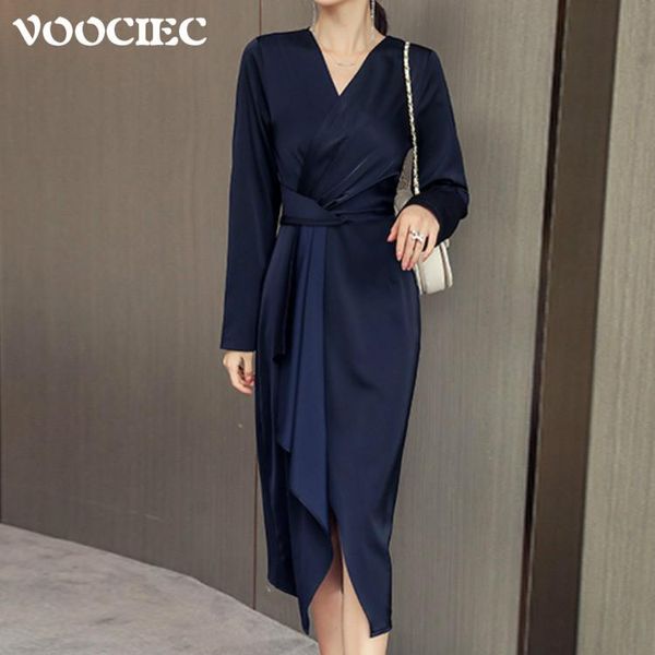 

casual dresses commuting dress in autumn and winter self cultivation long sleeve retro asymmetric temperament, Black;gray