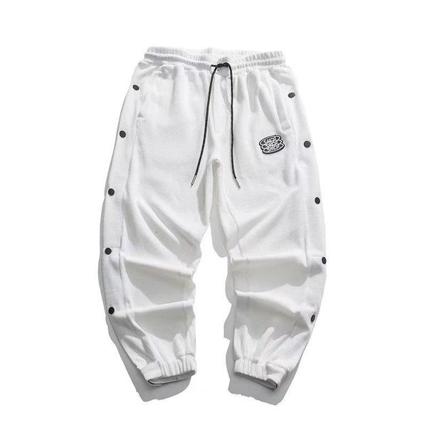 

men's pants 2021 men fashion outdoor streetwear sweatpants casual loose white hip hop trousers daily attendance wide leg, Black