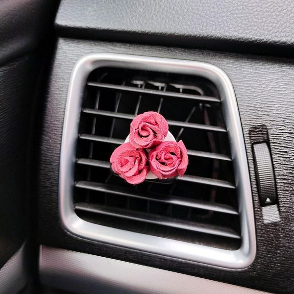 

rose bud car perfume clip three roses air freshener small flowers cute auto accessories interior woman