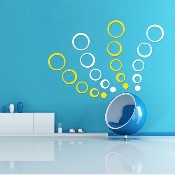 

wall stickers 5pcs/set fashion sticker round decals for home decor diy cirles wallpaper mural living room art background dia15cm