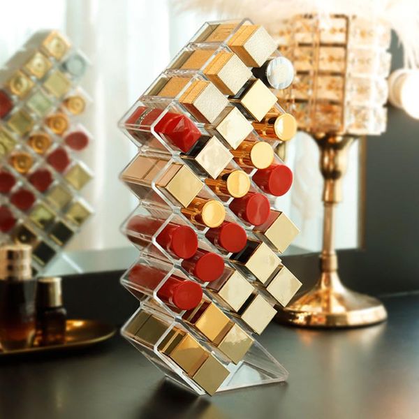 

bathroom storage & organization 28 grids acrylic makeup organizer box cosmetic lipstick jewelry case holder display stand make up