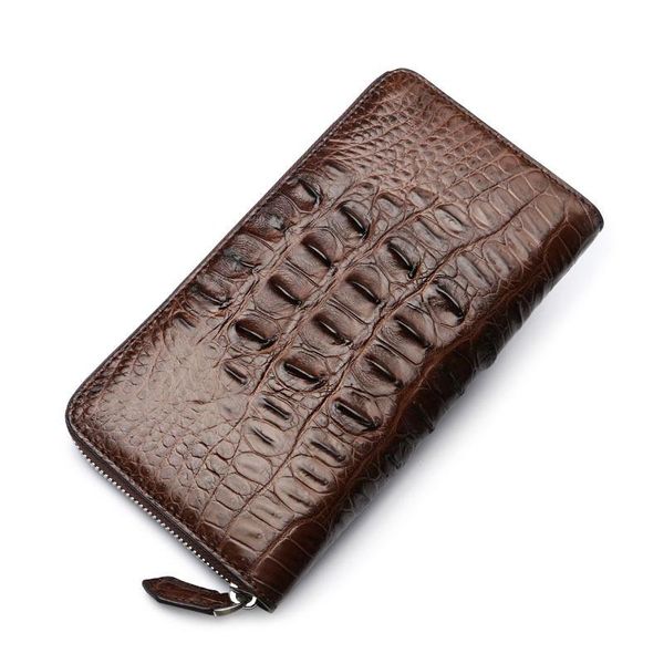 

wallets luxurious2021 crocodile leather long wallet business zipper multi-card bag men's genuine handbag, Red;black