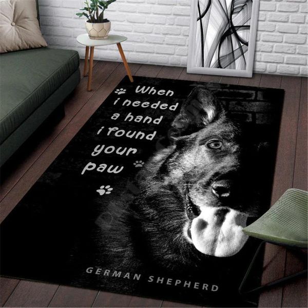 

carpets german shepherd area rug 3d printed floor mat non-slip dining room living soft bedroom carpet 6
