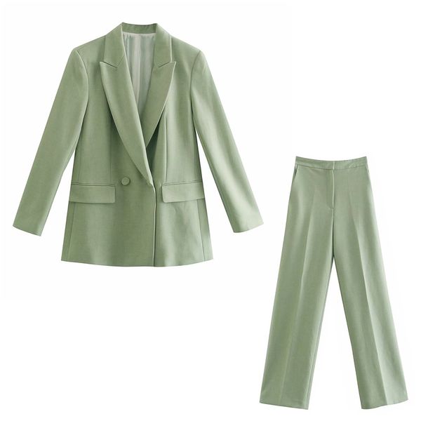 

women's suit office two piece set long sleeve pants 2 female autumn s s 210430, White