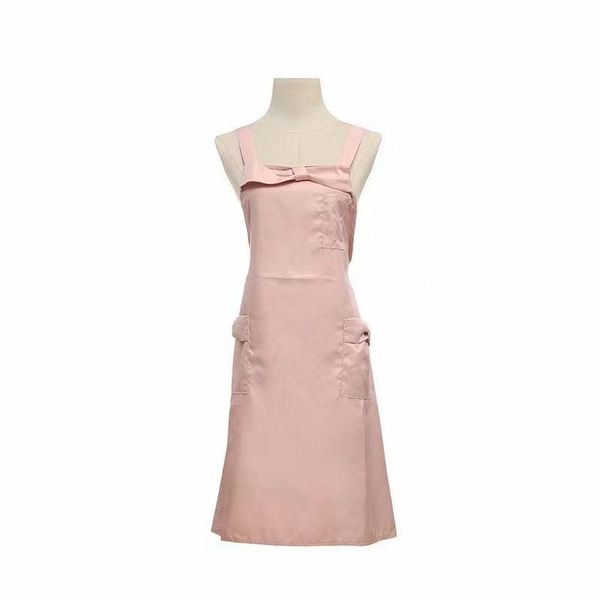 

nail art equipment 1pc pure color pink/black apron for woman waiter cafe shop bbq dresser aprons bibs kitchen accessory drop, Silver
