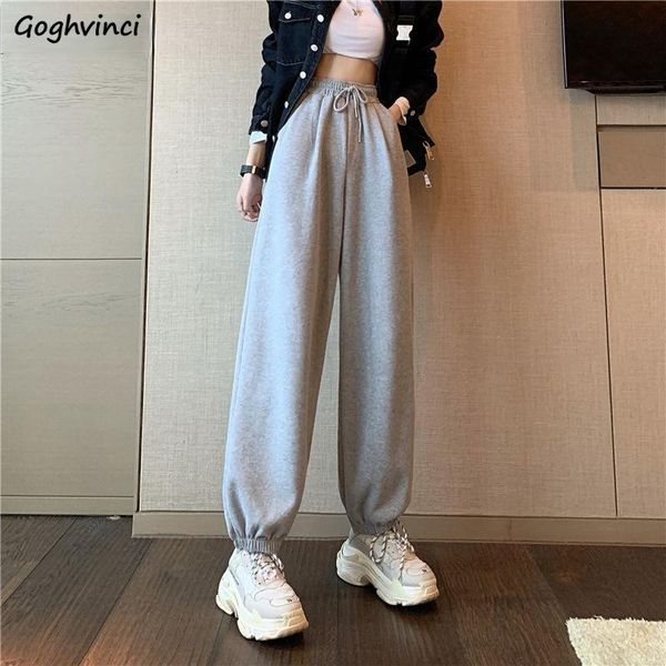 

women's pants & capris casual women spring comfort drawstring high waist loose preppy streetwear teen all match simple ulzzang basic fe, Black;white