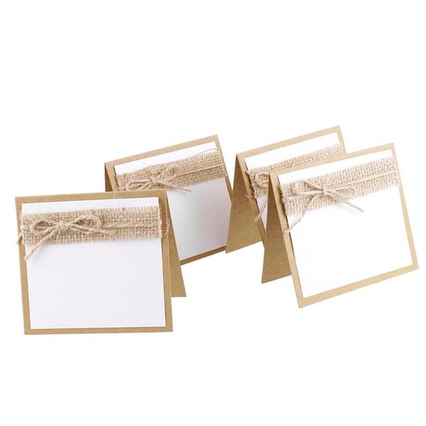 

greeting cards 10 white and brown vintage wedding guest party name place table mark
