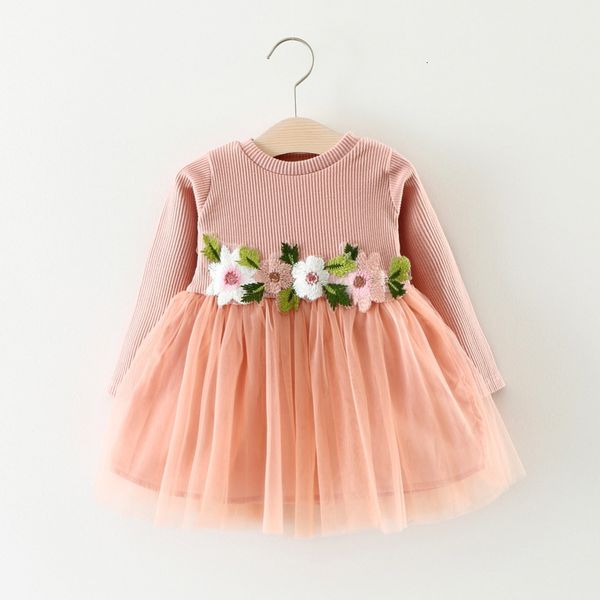 

girl's autumn newborn clothes long sleeve princess dress flower toddler dresses for girls vestidos baby clothing 1023, Red;yellow