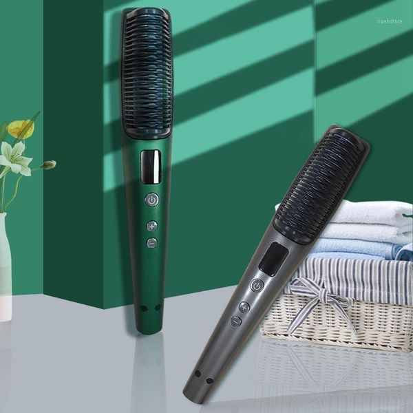

ceramic heating straightening brush auto-off comb eu plug1