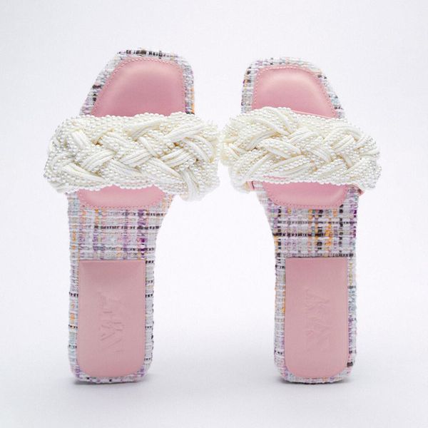 

slippers women's pink red summer sandals with beads, decorative and elegant, open-toed slippers for women, , jqf4, Black