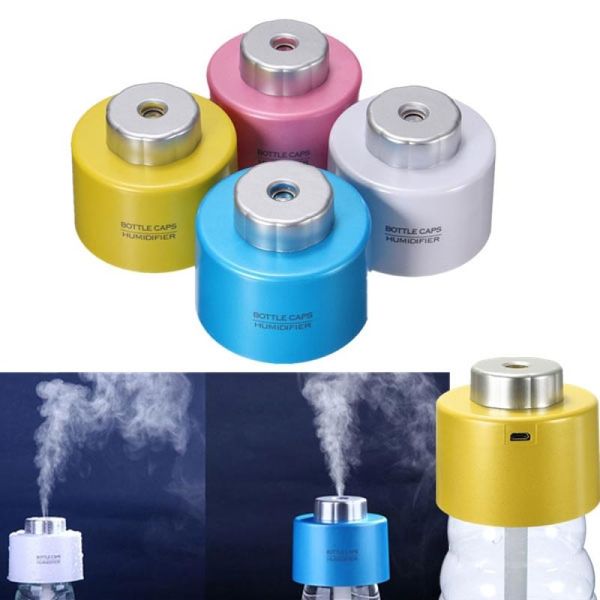 

sachet bags usb mini portable bottle cap air humidifier for office home blue