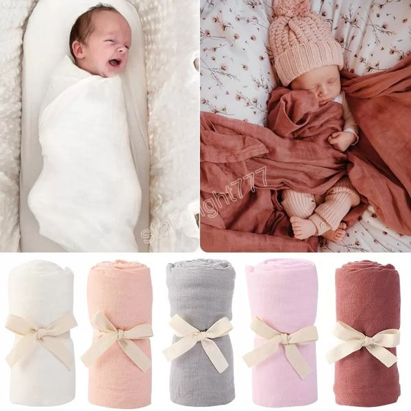 

newborn baby blankets solid color bamboo cotton gauze swadding towels bathroom blanket toddler swaddles wraps infant muslins robes