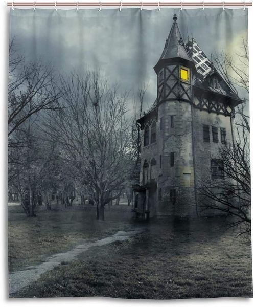 

bath shower curtain 72x72 inch gothic dark cloud sky ghost castle polyester fabric bathroom curtain
