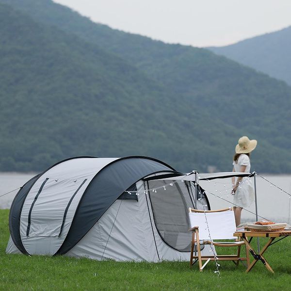 

automatic camping tent easy setup family portable outdoor hiking beach waterproof sun protection shelter 3-4 person tents and shelters