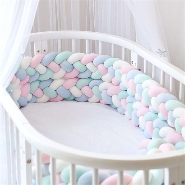 

pillow baby bed bumper infant cradle braid knot crib protector room decor