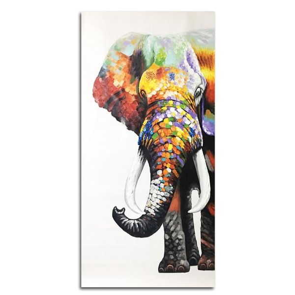 

modern auspicious elephant oil painting hand painted on canvas wall art for living room cute animals pictures home decor paintings