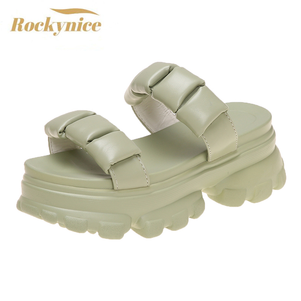 

slippers summer platform woman slides outdoor beach shoes women wedges non-slip sandals flip flops for ladies zapatos de mujer, Black