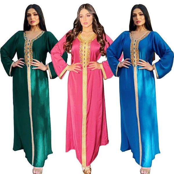 

casual dresses summer dress fashion ethnic style women's urban diamond ribbon lace abaya dubai muslim eid mubarak robe, Black;gray