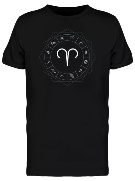 

aries horoscope zodiac graphic men's tee -image by shutterstock, White;black