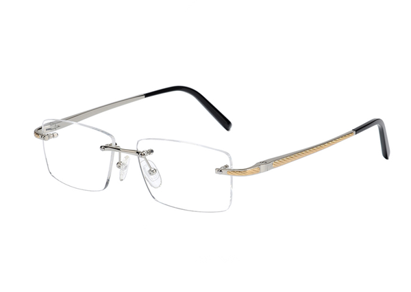 

brand design rimless pure titanium myopia eyewear frame clear lens goggle optical eyeglasses spectacle fashion sunglasse, Black
