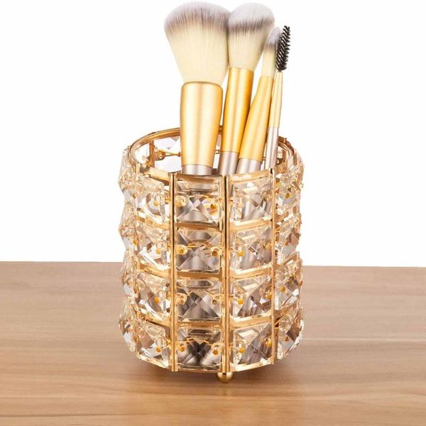 

european style crystal deskorganizer pen holder office pencil desk decor accessories #x3 storage boxes & bins