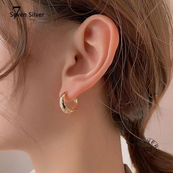 

hoop & huggie 925 sterling silver earrings for women minimalist geometric ear hoops party jewelry gifts trendy gold color punk, Golden;silver