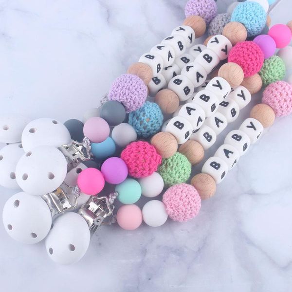 

pacifiers# baby handmade silicone pacifier chains safe teething chain teether clips for infant chew nipple anti-lost