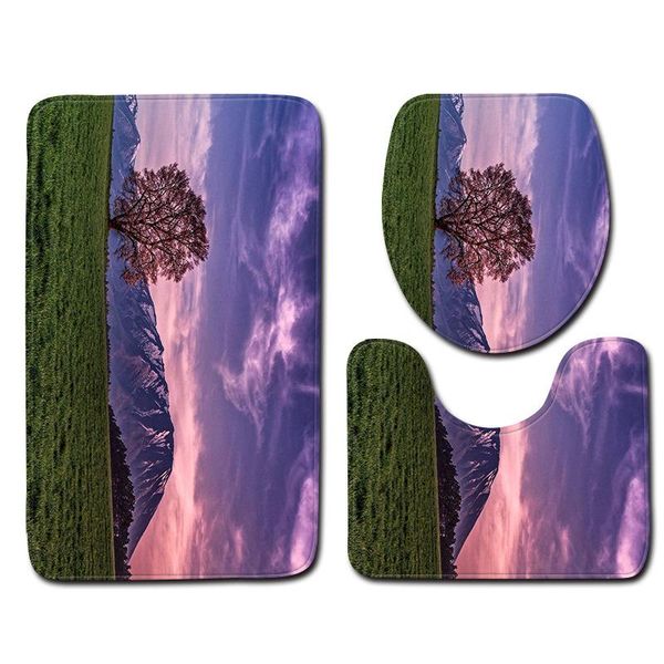 

bath mats 3d scenic printed toilet mat in the bathroom home decoration for seat absorbent carpet foot rug set