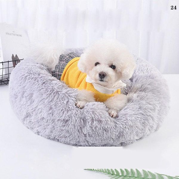 

soft plush pet bed kennel deep sleep cat and dog house round winter warm sleeping bag pad 40-110cm beds for large dogs kennels & pens
