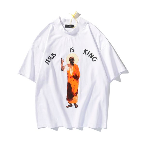 

men's t-shirts kanye west letter foam oversize summer tshirts men and women short sleeve cotton t-shirt turtleneck hip hop loose tees j, White;black