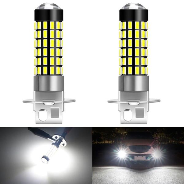

car headlights 2pcs katur h3 led fog driving running light lamp bulbs smd chips auto external lights for cars 800lm 12 volts