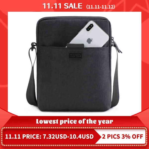 

bag tinyat men's bags light canvas shoulder bag for 7.9' ipad casual crossbody waterproof business bag for men 0.13kg