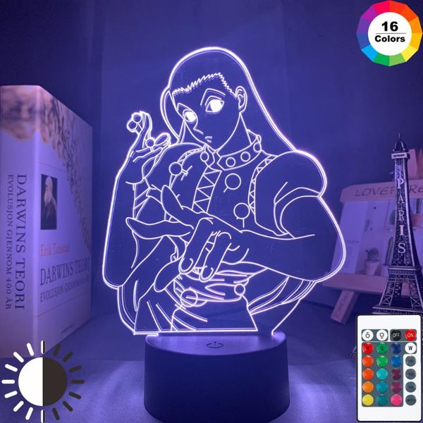 

night lights anime acrylic led light x bedroom decor for kid child birthday gift hxh illumi zoldyck figure 3d lamp