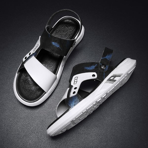 

big size 39-44 men summer sandals wholesale women breathable and lightweight flip-flops lady gentlemen fisherman sandy beach shoes, Black