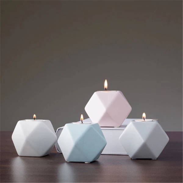 

candle holders geometry style ceramic candlestick creative polygon design home desk decoration ornaments party wedding candelabra