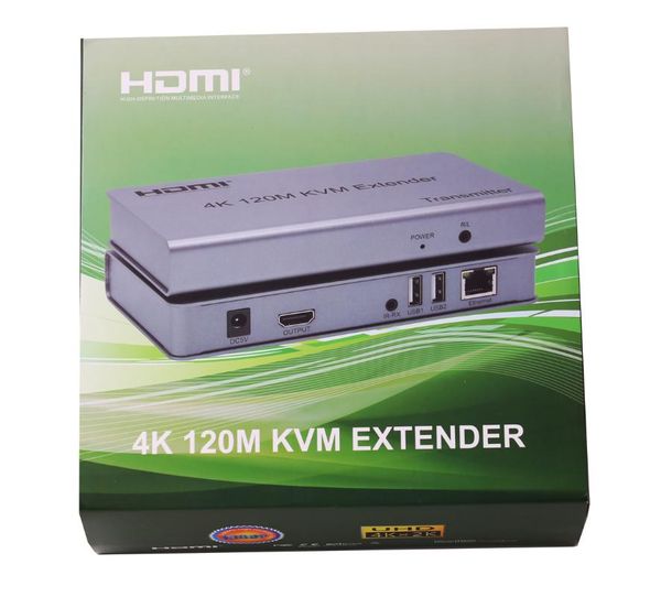 

audio cables & connectors 120m 4k kvm extender by rj45 ethernet cat5e cat6 network cable extension pc dvd to tv converter usb touch scr