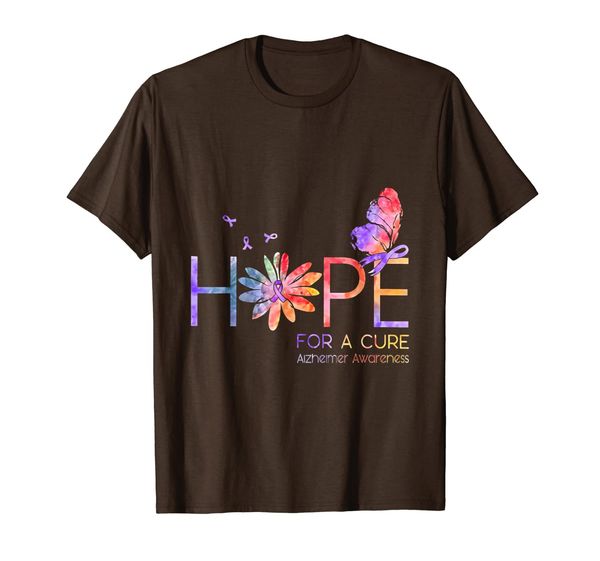 

hope for a cure alzheimer awareness month buttefly ribbon t-shirt, White;black