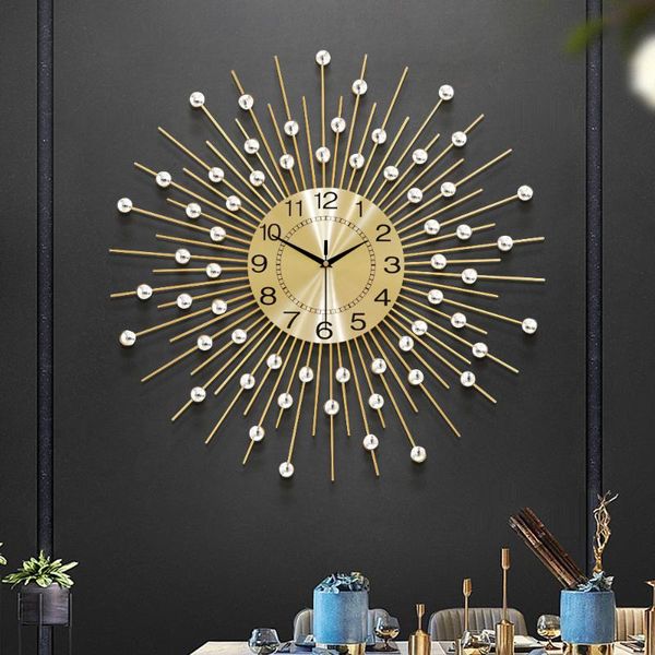 

european creative simple watch iron decoration living room wall clock fashion home quartz clocks