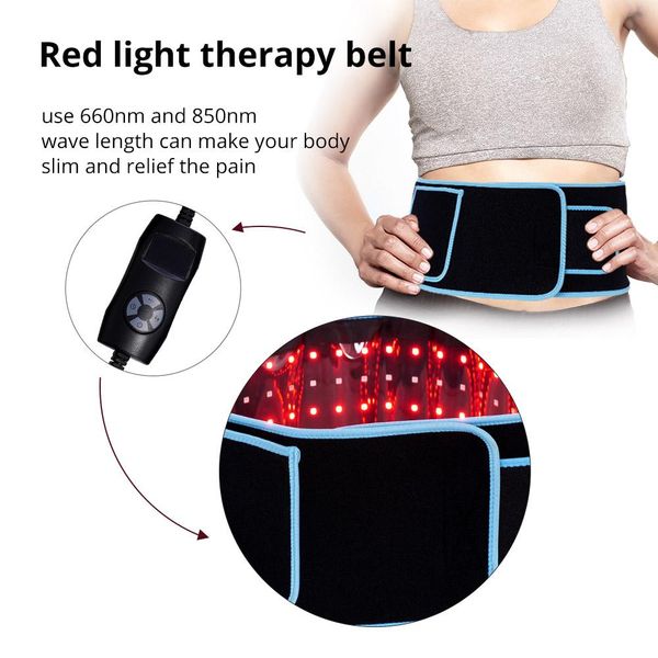 

portable led slimming waist belts red light infrared therapy belt pain relief lipolysis body shaping sculpting 660nm 850nm lipo laser