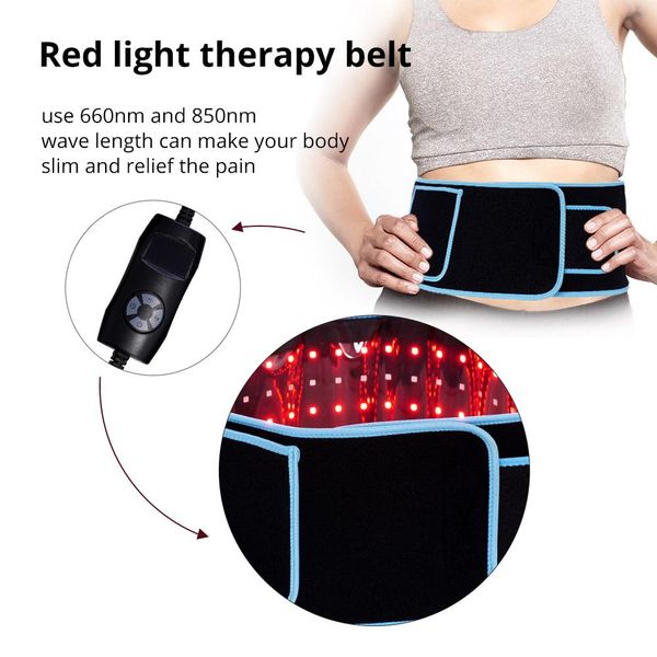 Tragbare Led Abnehmen Taille Gürtel Rot Licht Infrarot Therapie Gürtel Schmerzlinderung Lipolyse Körperformung Sculpting 660nm 850nm Lipo Laser