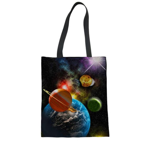 

backpack 2021 canvas female handle women shoulder 3d starry sky print ladies shopping bag teenager girls mochila drop