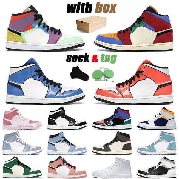 

1 mid men basketball shoes fearless black gym red purple pulse jumpman 1s university blue women sneaker outdoor mens sports sneakers