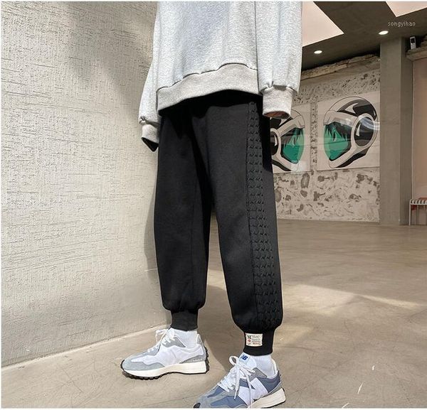 

men's pants summer leggings harem japanese gray knit hiphop tide brand sports, Black